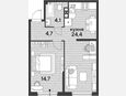 2-комнатная квартира, 47.90 м², 7/16 этаж фото 0