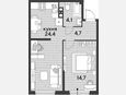 2-комнатная квартира, 47.90 м², 9/16 этаж фото 0