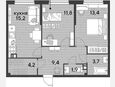 3-комнатная квартира, 59.60 м², 6/16 этаж фото 0