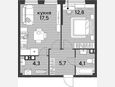 2-комнатная квартира, 44.40 м², 4/16 этаж фото 0