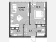2-комнатная квартира, 44.10 м², 16/16 этаж фото 0