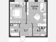 2-комнатная квартира, 44.40 м², 3/16 этаж фото 0