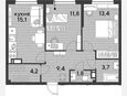 3-комнатная квартира, 59.40 м², 10/16 этаж фото 0