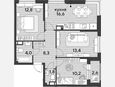 4-комнатная квартира, 67.10 м², 12/16 этаж фото 0