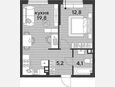 2-комнатная квартира, 41.90 м², 3/16 этаж фото 0
