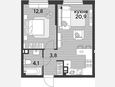 2-комнатная квартира, 41.60 м², 4/16 этаж фото 0