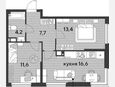 3-комнатная квартира, 53.50 м², 11/16 этаж фото 0