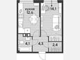1-комнатная квартира, 37.50 м², 3/16 этаж фото 0