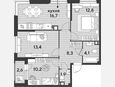 4-комнатная квартира, 67.40 м², 8/16 этаж фото 0
