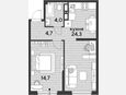 2-комнатная квартира, 47.70 м², 10/16 этаж фото 0