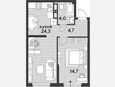 2-комнатная квартира, 47.70 м², 12/16 этаж фото 0