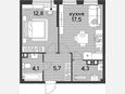 2-комнатная квартира, 44.40 м², 7/16 этаж фото 0
