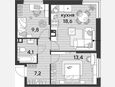 3-комнатная квартира, 53.10 м², 6/16 этаж фото 0