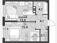 1-комнатная квартира, 39.50 м², 4/16 этаж фото 0