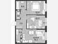 3-комнатная квартира, 59.80 м², 13/16 этаж фото 0
