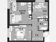 3-комнатная квартира, 53.10 м², 3/19 этаж фото 0