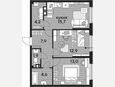 3-комнатная квартира, 60.20 м², 4/19 этаж фото 0