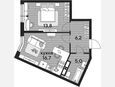 2-комнатная квартира, 41.70 м², 15/19 этаж фото 0