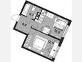 1-комнатная квартира, 34.20 м², 7/19 этаж фото 0