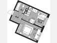 1-комнатная квартира, 34.20 м², 5/19 этаж фото 0