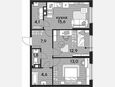 3-комнатная квартира, 59.90 м², 11/19 этаж фото 0