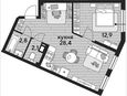 2-комнатная квартира, 46.20 м², 15/19 этаж фото 0