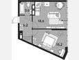 2-комнатная квартира, 43.60 м², 19/19 этаж фото 0