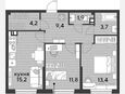 3-комнатная квартира, 59.60 м², 8/19 этаж фото 0