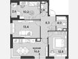 4-комнатная квартира, 67.10 м², 17/19 этаж фото 0