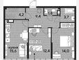 3-комнатная квартира, 61.10 м², 19/19 этаж фото 0