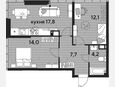 3-комнатная квартира, 55.80 м², 19/19 этаж фото 0