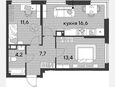 3-комнатная квартира, 53.50 м², 11/16 этаж фото 0