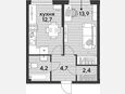 1-комнатная квартира, 37.90 м², 2/16 этаж фото 0
