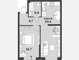 2-комнатная квартира, 48.40 м², 2/16 этаж фото 0