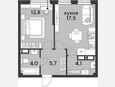 2-комнатная квартира, 44.10 м², 12/16 этаж фото 0