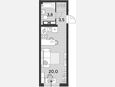Студия, 27.30 м², 12/16 этаж фото 0