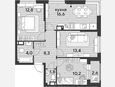 4-комнатная квартира, 67.10 м², 12/16 этаж фото 0