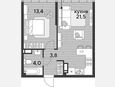 2-комнатная квартира, 42.70 м², 16/16 этаж фото 0