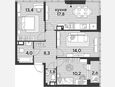 4-комнатная квартира, 69.50 м², 16/16 этаж фото 0
