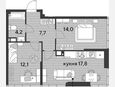 3-комнатная квартира, 55.80 м², 16/16 этаж фото 0