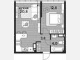 2-комнатная квартира, 41.40 м², 15/16 этаж фото 0