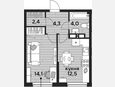 1-комнатная квартира, 37.30 м², 11/16 этаж фото 0
