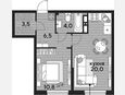 2-комнатная квартира, 44.80 м², 14/16 этаж фото 0