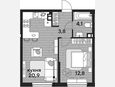 2-комнатная квартира, 41.60 м², 5/16 этаж фото 0