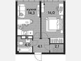 1-комнатная квартира, 40.50 м², 16/16 этаж фото 0