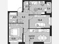 4-комнатная квартира, 68 м², 2/16 этаж фото 0