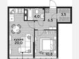2-комнатная квартира, 44.80 м², 15/16 этаж фото 0