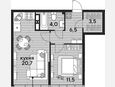 2-комнатная квартира, 46.20 м², 16/16 этаж фото 0