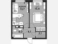 Студия, 27.30 м², 13/16 этаж фото 5