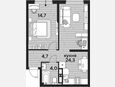 2-комнатная квартира, 47.70 м², 11/16 этаж фото 0